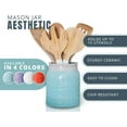 thumbnail image 4 of Comfify Ceramic Utensil Holder Mason Jar Style Countertop Organizer Aqua Blue, 4 of 7