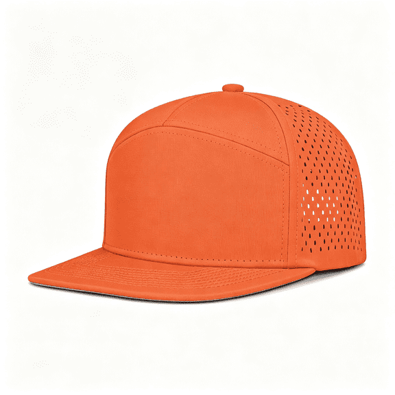 TELOLY 4 Inclusive Sizes Performance Flat Brim Trucker Hat Men Women, 7 Panel Snapback Running 1920S Hat
