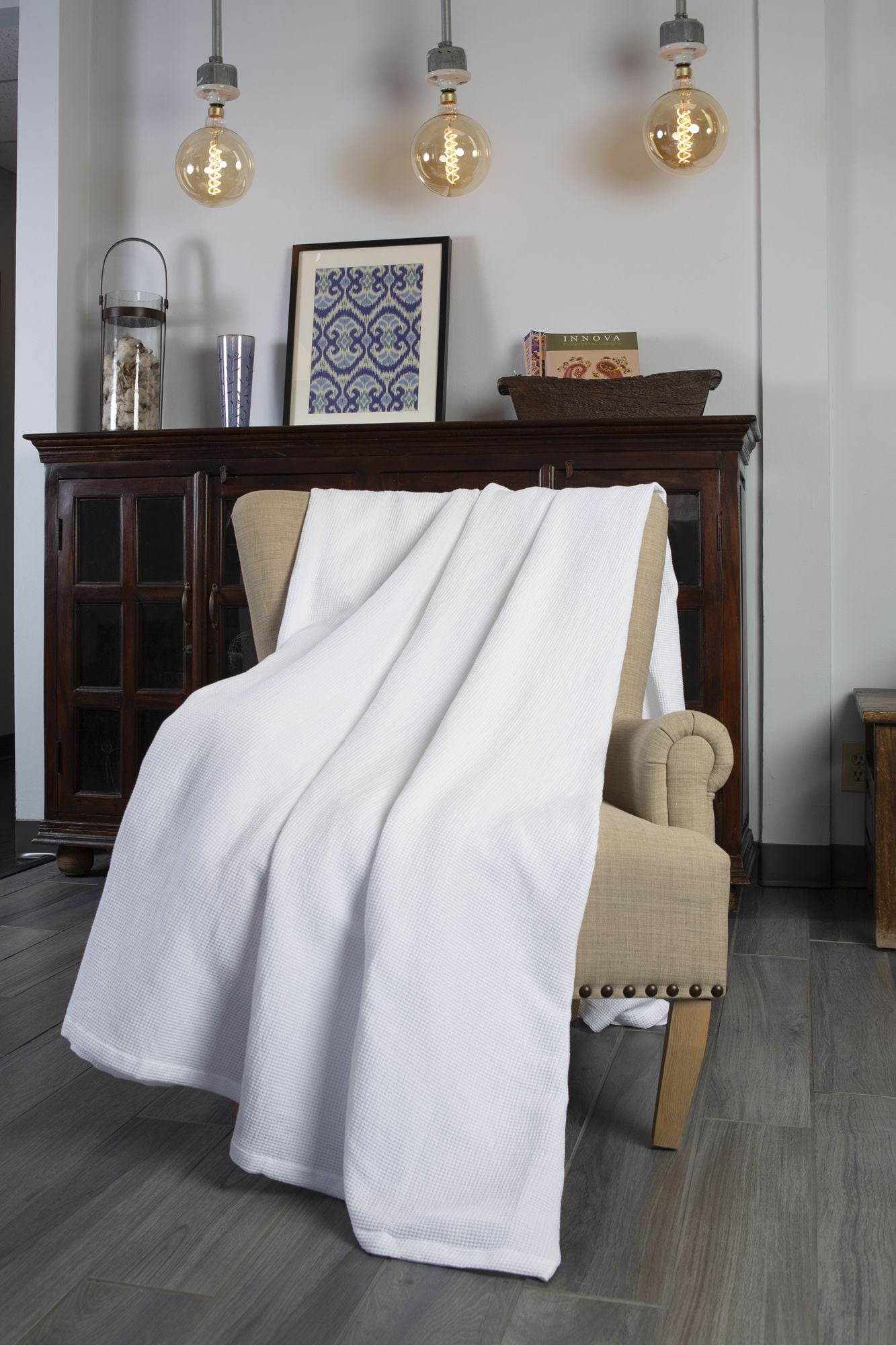 Better Homes & Gardens White Cotton Waffle Bed Blanket, Full/Queen