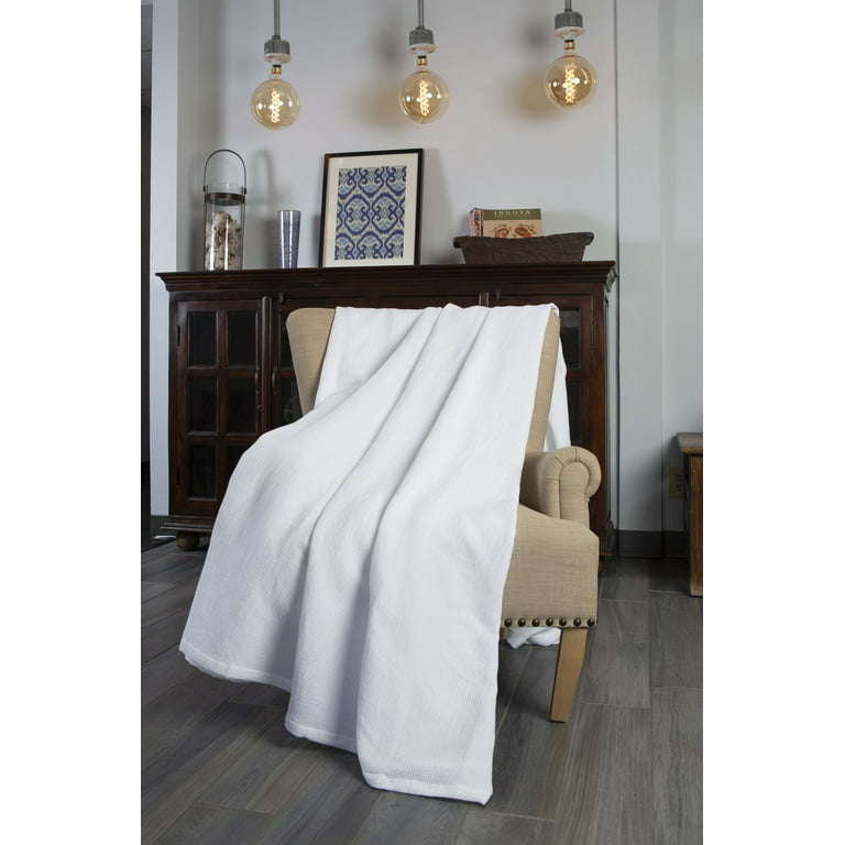 White Cotton Blanket – Mednik Riverbend
