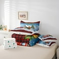 thumbnail image 5 of Manfei Red Truck 7 Pieces Bedding Comforter Set,Happy Christmas Full Bedding Set Lightweight,Cartoon Snowman Fitted Sheet Flat Sheet,Ultra Soft Geometric Room Decoration,Reversible, 5 of 7