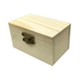 thumbnail image 2 of Bunblic Unfinished Wood Box Treasure Chest Box Craft Box Jewelry Display Case Portable Wooden Jewelry Box Wooden Box for Home Storage Flat Lid, 2 of 8