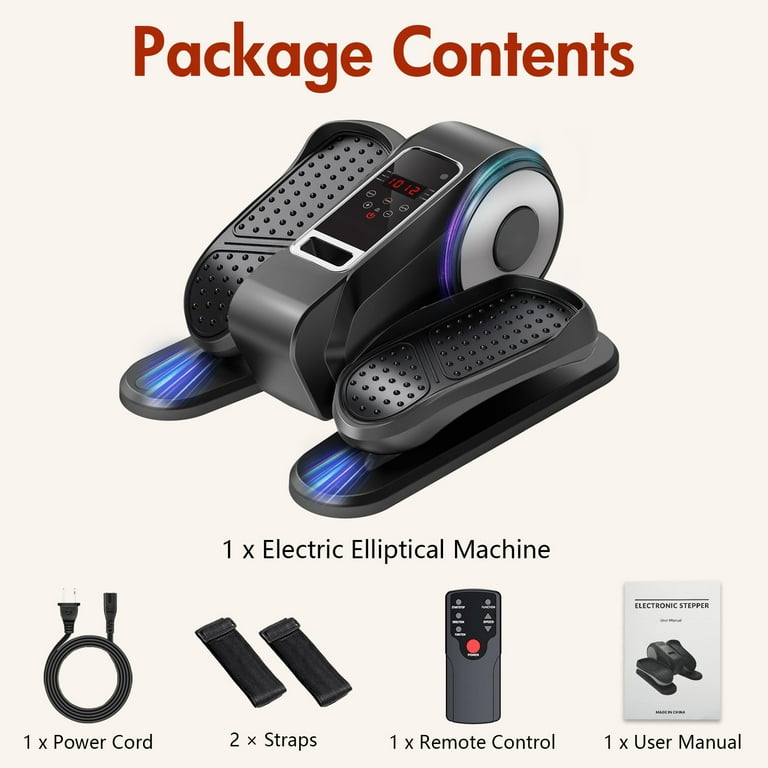 Pedal Exerciser Under Desk Elliptical Machine, Portable Ellipse Leg Exerciser Machine Remote Control Exercise Supports Auto Manual Mode Seniors Adults Teens Fitness Equipment