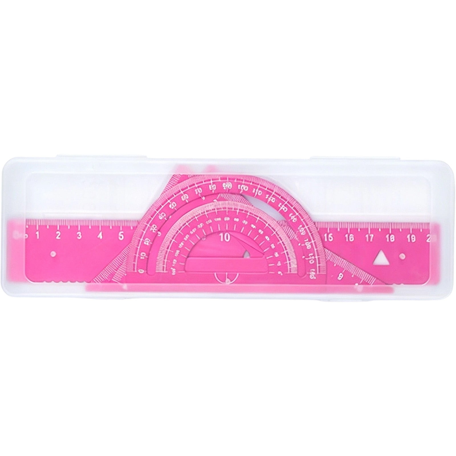 Metal Ruler Set Aluminum Geometry Math Tool Kit With Precision Measuring Rulers Drawing Tools For Geometry Drafting Office Workshop Design Projects(Pink)