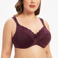 thumbnail image 4 of MELENECA Underwire Minimizer Bra for Women Grape Wine 38D, 4 of 4