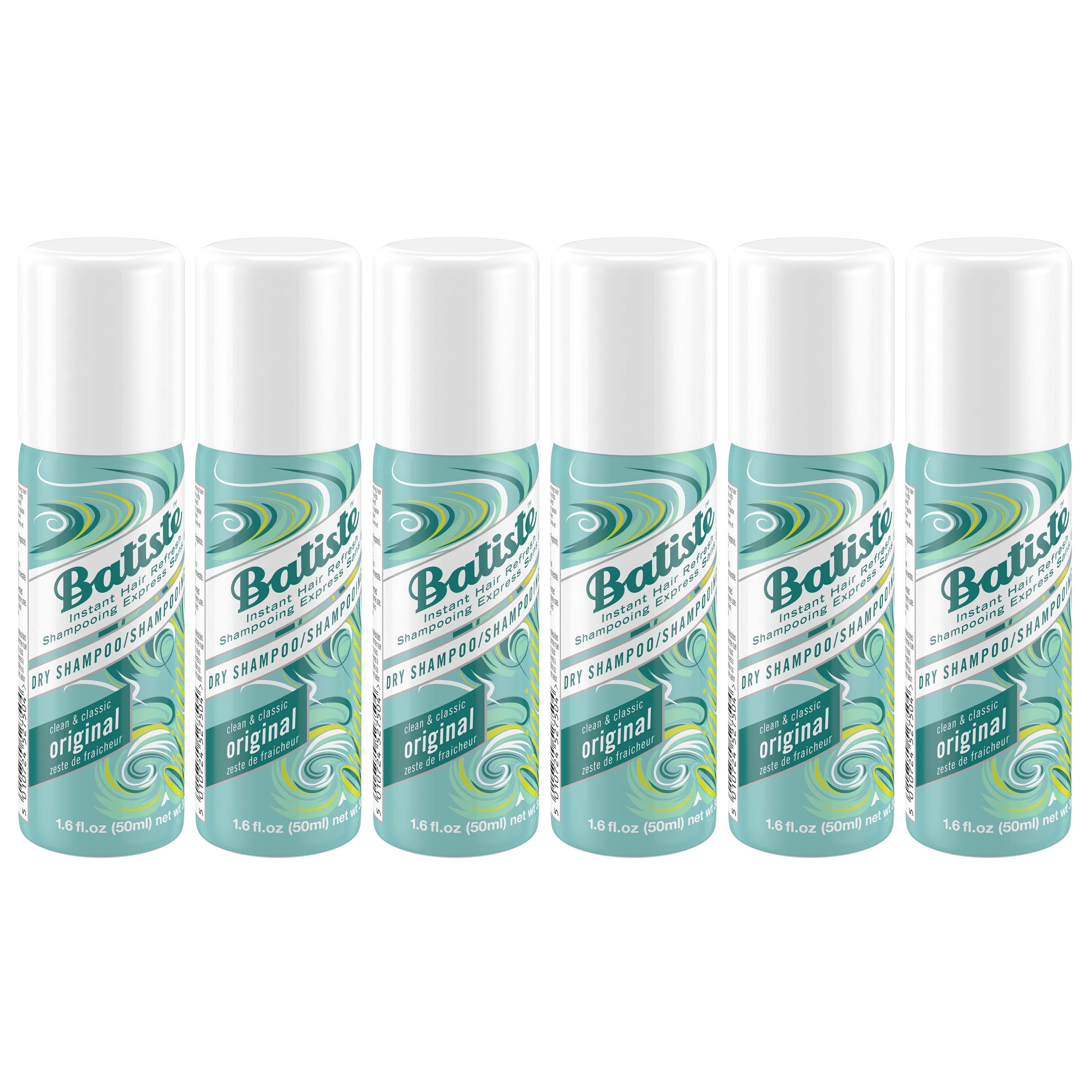 (6 Pack) Batiste Dry Shampoo, Original Fragrance, Mini 1.6 fl. oz