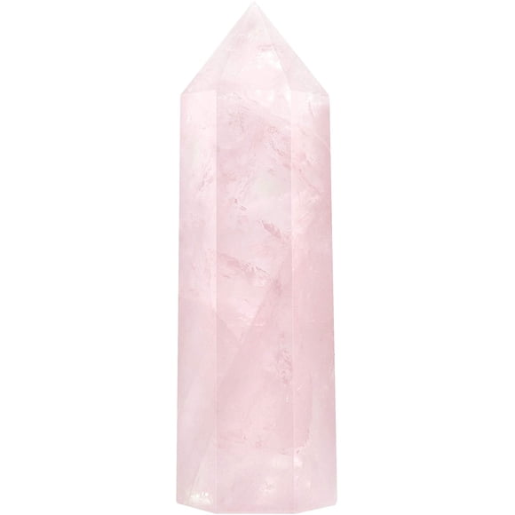 Jinsinto Healing Crystal Wand | 5.08cm Rose Quartz Crystal Points | 6-Side Reiki Chakra Meditation Therapy