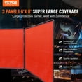 thumbnail image 2 of VEVOR Welding Screen with Frame, 6' x 8' 3 Panel Welding Curtain Screens, Flame-Resistant Vinyl Welding Protection Screen on 12 Swivel Wheels (6 Lockable), Moveable & Professional for Workshop, Red, 2 of 9