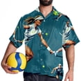 thumbnail image 4 of Tennis Men's Short Sleeve Poplin Shirt - Casual Printed Button Down Short Summer Beach Shirts Unisex940, 4 of 6