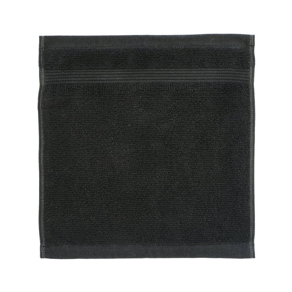 Mainstays Performance Cotton Washcloth, Super Soft Quick Dry Fade Resistant, Solid Black