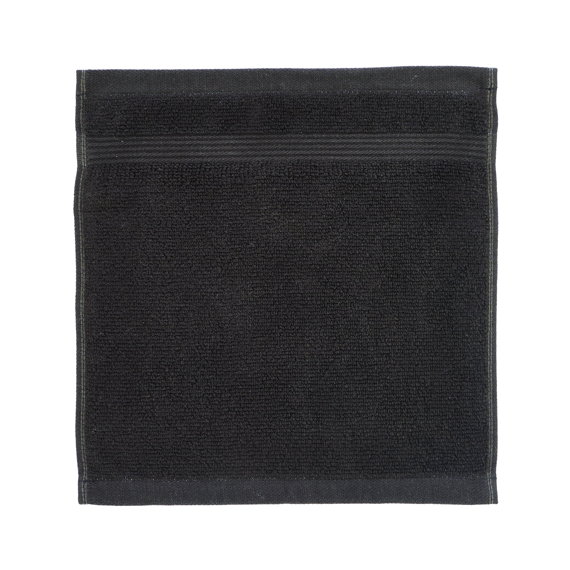 Mainstays Performance Solid Washcloth, 12" x 12", Black