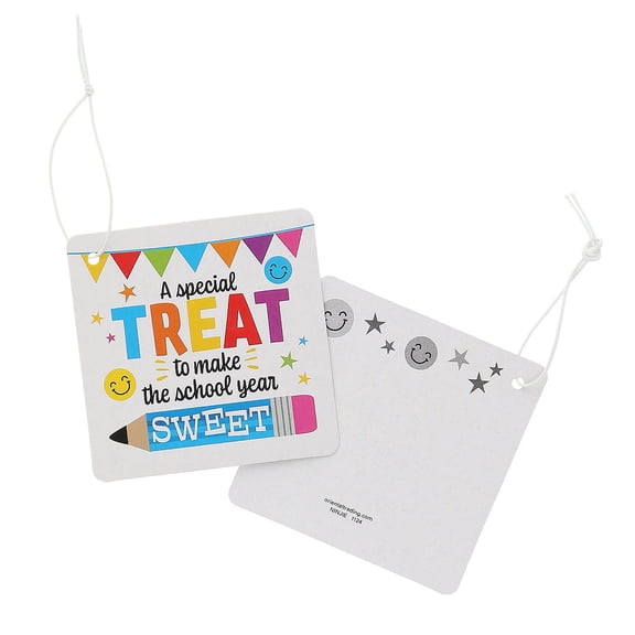 2 1/2" x 2 1/2" Back to School Sweet Treat Cardstock Gift Tags - 24 Pieces