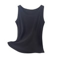 thumbnail image 2 of Snorda Black Tank Tops for Women Wide Strap Crew Neck Basic Camisoles Lightweight Soft Stretch Fabric for Layering, Everyday Casual Wear and Outdoor Activities, 2 of 5