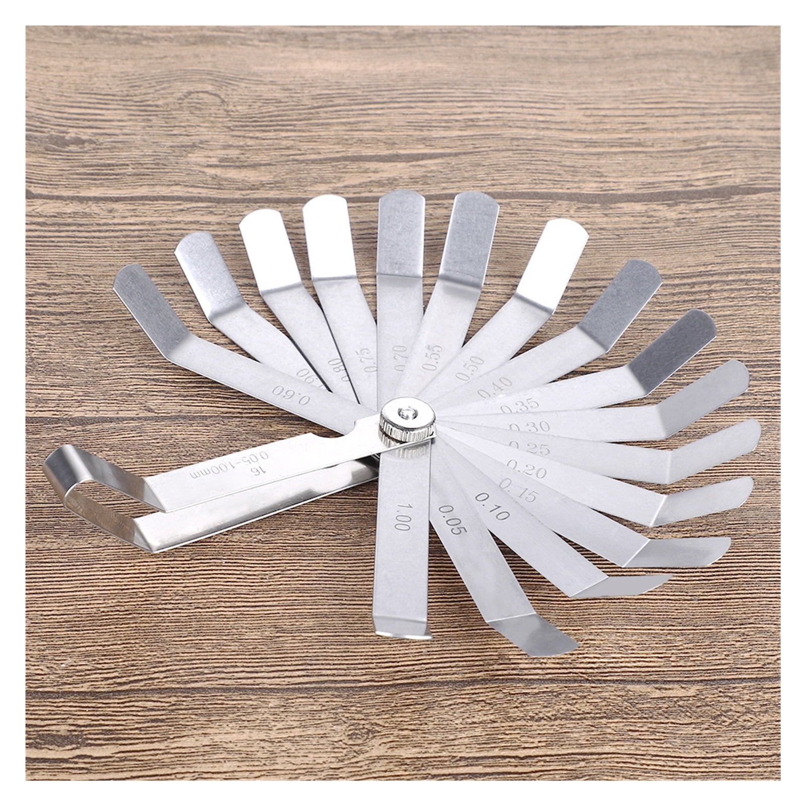 16 Blades Feeler Gauge Metric Gap Filler 0.05 To 1mm Thickness Curved Stainless Steel Gap Metric Filler Gauge Feeler Measurment ,Easy to Use