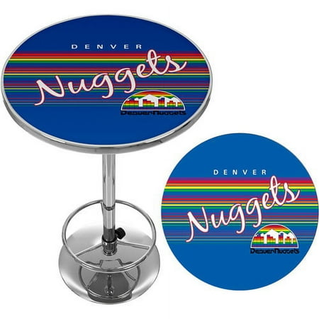 Denver Nuggets NBA Hardwood Classics Chrome Pub Table - Blue, Red, Yellow, White