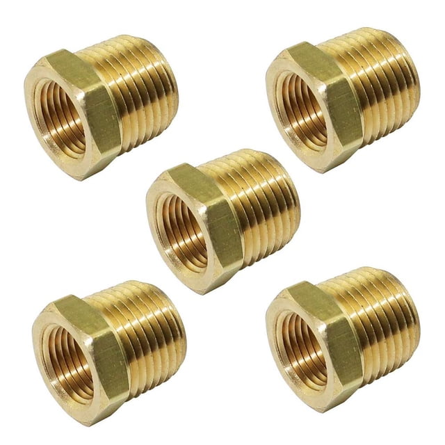 Adaptador reductor NPT de 1/4 "x 1/8", casquillo hexagonal de latón, accesorio reductor de tubería, 5 uds.