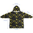 thumbnail image 6 of Softballs and Text Black Pattern Flannel Blanket Hoodies for Teens ,Teens Oversize Sherpa Wearable Hooded Blanket Sweatshirt with Super Pockets, 6 of 6