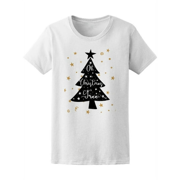 Oh Christmas Pine Tree Stars Tee Women's -Image by Shutterstock