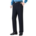 thumbnail image 6 of safuny Men's Clearance Solid Work Pants Casual Business Flat Front Pant Dress Pants Activewear Elastic Waist Zipper Trousers Big&Tall Straight Leg Suit Pants with Pockets Blue S, 6 of 7