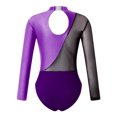 thumbnail image 2 of IEFIEL Kids Girls Ball Gymnastics Leotard Long Sleeves Shiny Rhinestone Figure Skating Jumpsuit Purple 16, 2 of 5