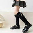 thumbnail image 3 of Esaierr 3 Pairs Toddler Girls Knee High Socks With Flower Kids Long Socks Spring Autumn Cotton Socks for 3-12Y, 3 of 7