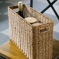 thumbnail image 6 of Narrow Book Basket Magazine Holder with Handles, Large File Storage Organizer for Living Room Bedroom Office Bathroom Dorm Decor and Home Organization (14.96"x5.91"x10.23"), 6 of 9