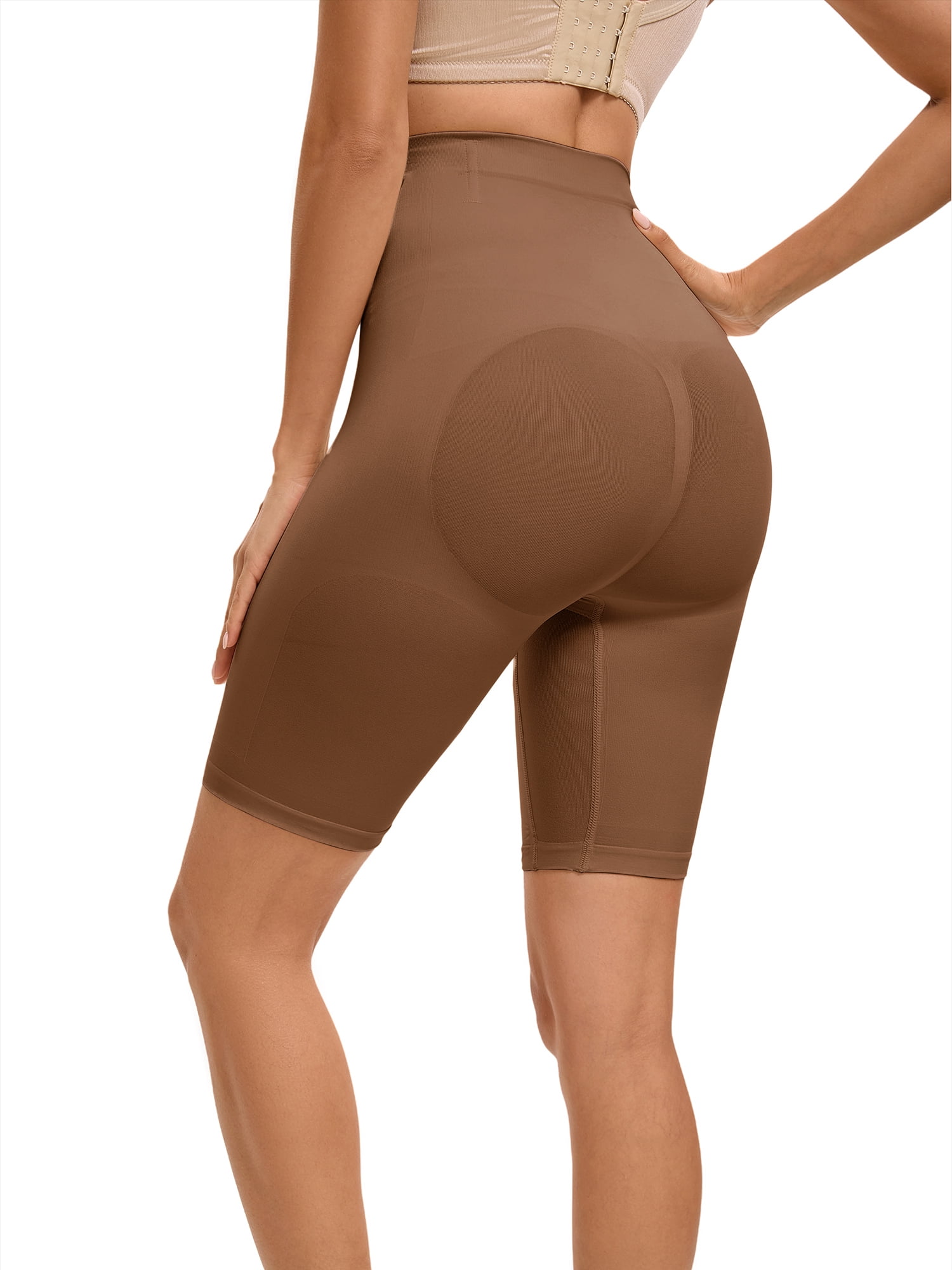 Unique Bargains Women's Control Waist High Elasticity Shapewear Panties XL Brown