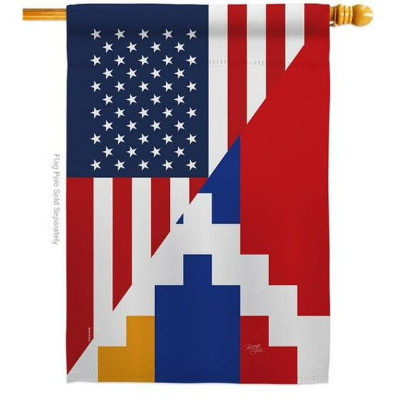 Republic of Artsakh US Friendship House Flag Regional Nationality 28 x 40 in. Double-Sided Decorative Vertical Flags for Decoration Banner Garden Yard Gift