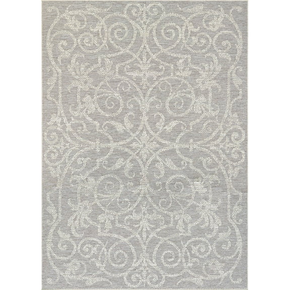 Couristan 2.25' x 11.75' Cocoa Brown and Ivory Traditional Rectangular Outdoor Area Throw Rug Runner
