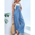 thumbnail image 4 of Women'S Bib Overalls Casual Loose Fit Jumper Adjustable Strap Wide Leg Jumpsuits with Pockets Light Blue S, 4 of 7
