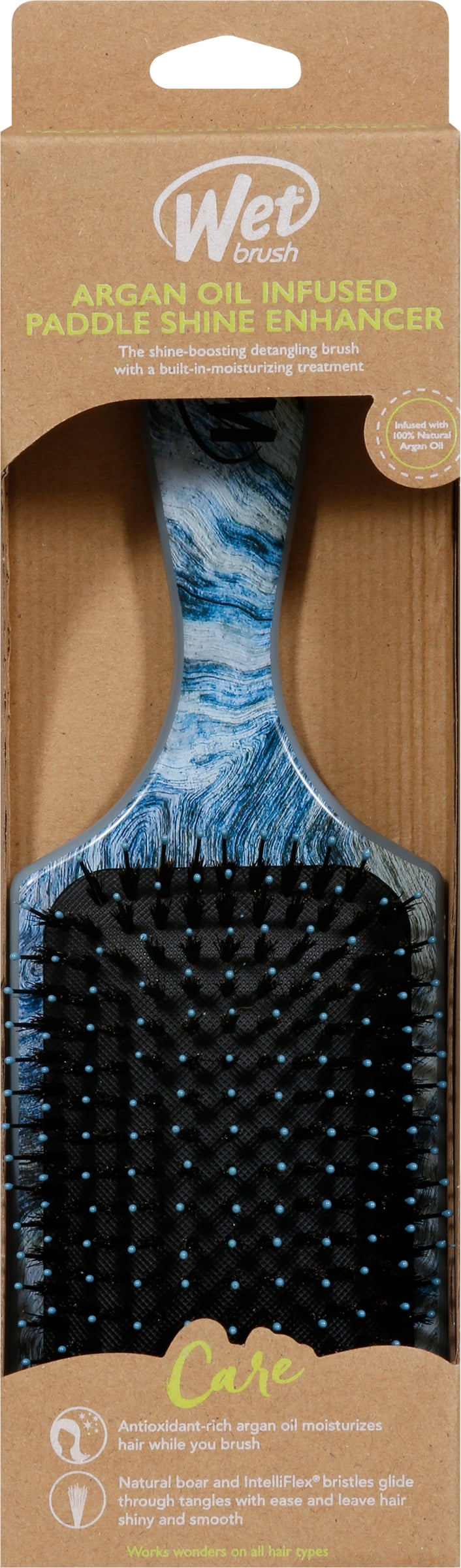Wet Brush Paddle Detangler with Soft IntelliFlex Bristles, Detangler for All Hair Types - Distressed Wood
