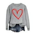 thumbnail image 5 of TKLPEHG Valentines Day Sweatshirt for Women Cute Heart Shirts Crewneck Casual Long Sleeve Valentines Pullover Holiday Tops (Gray,M), 5 of 8