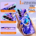 thumbnail image 6 of CASEFIV for Samsung Galaxy S26 Plus Case,[Magnetic Invisible Stand][Military-Grade Drop Protection] Slim Glossy Marble Pattern Back Shockproof Protective Phone Cover,Purple Marble, 6 of 7