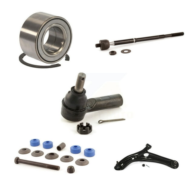 Transit Auto Bras de Commande Inférieur de Suspension Roulement de Roulement avant Gauche avec Rotule Tige de Liaison Intérieure Kit de Stabilisation (5 Pcs) pour Voiture Système de Direction Assistée Toyota Echo K7T-103260