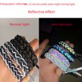 thumbnail image 3 of Pulsera holográfica reflectante con cordón de mano tejido de aleación para amantes del amor, 3 of 5