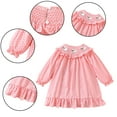 thumbnail image 6 of Esaierr Kids Baby Spring Fall Dresses for Girls,9M-6Y Toddler Infant Long Sleeved S Dress Pullover Crewneck Princess Dress Stylish Embroidery Little Girls A-Line Ruffled Striped Dresses, 6 of 6