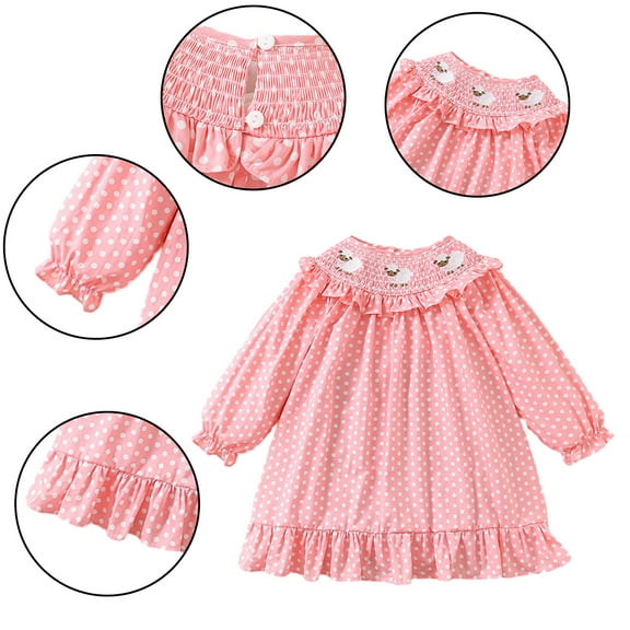 YTDSCS Baby Girls Princess Dress for Kids Toddler Long Sleeve Ruffle Dresses A-Line Casual Spring Autumn Dresses 9M-6T