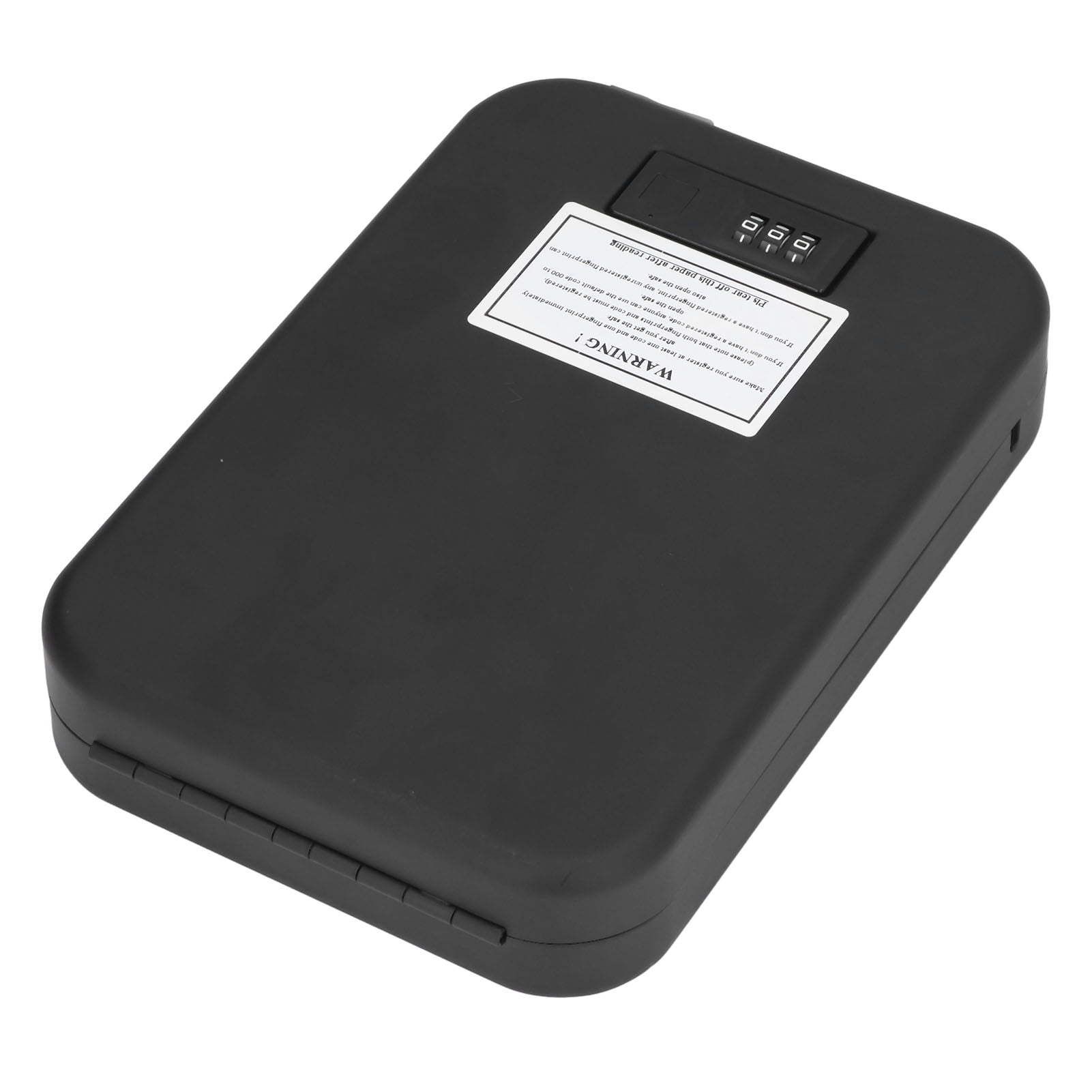 Portable Security Box, Mini Lock Box Safe Steel Black With Wire Rope