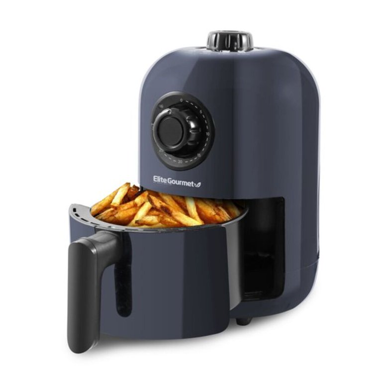 Elite Gourmet 1Qt Compact Air Fryer in Slate Blue - Oil-less