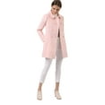 thumbnail image 3 of INSPIRE CHIC Women's Turn Down Collar Double Breasted Mid Length Overcoat, 3 of 7