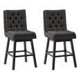thumbnail image 1 of CorLiving Leilani Modern Tufted Indoor Counter Height Bar Stools with Back and Wood Legs - Set of 2, 1 of 9