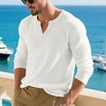 thumbnail image 5 of yillto Ribbed Long Sleeve Tops for Mens V Neck Buttons Slim Shirts Athletic Gym Lightweight Tee, 5 of 7