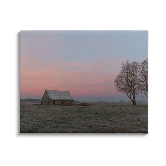 Stupell Industries Lone Grassland Cabin Rural Trees Sunset Sky Photograph Gallery Wrapped Canvas Print Wall Art, Design by Nancy Crowell
