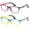 Kids Blue Light Blocking Glasse - Computer Video Gaming Eyeglasses for Boys and Girls Cute Colorful Square Frames Anti Eye Strain, Reduce Glare 2 Pack