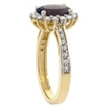 thumbnail image 3 of 14K Yellow Gold Natural Smoky Topaz Floral Halo Ring Oval 8x6mm Diamond Accents, size 6, 3 of 4
