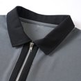thumbnail image 5 of Men's Short Sleeve Polo Shirts Quarter-Zip Color Blocked Blouse Summer Casual Slim Fit Pullover, 5 of 5