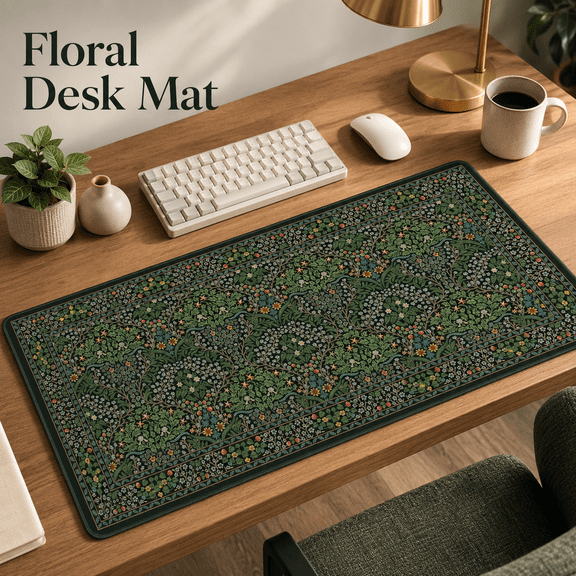 VALUNE Green XXL Big Full Desk Large Mouse Pad Desk Pad Mat, Anti‑Slip Smooth Surface Computer Pad with Stitched Edges for Home Office Organizer