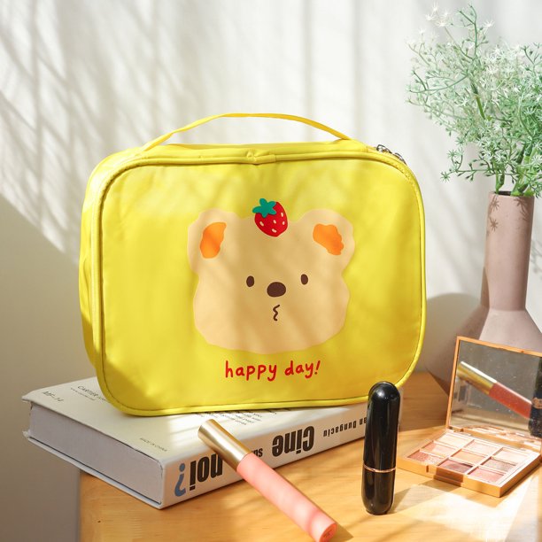 Bolsa de maquillaje de viaje,Bolsa de maquillaje de viaje Bolsa de cosméticos de viaje de dibujos animados Bolsa de almacenamiento de artículos de tocador Salida de alta intensidad