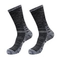 thumbnail image 2 of D-GROEE Winter Socks Men's Winter Sports Socks Mid-tube Thickened Soft Anti-slip Elastic Patchwork Color Matching No Odor Basketball Football Jogging Socks-Black Gray, 2 of 6