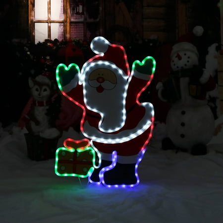 Sunnydaze Decor Santa Claus Decoration LED Light, Prelit, Indoor-Outdoor Holiday Yard & Lawn Display,